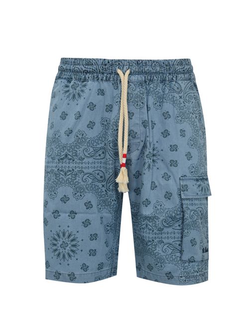 Bermuda Marseille in lino con stampa Bandana Mc2 Saint Barth | MARSEILLE01952H CHAMBRAY BANDANNA ROUND